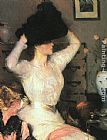 Frank Weston Benson Lady Trying On a Hat painting
